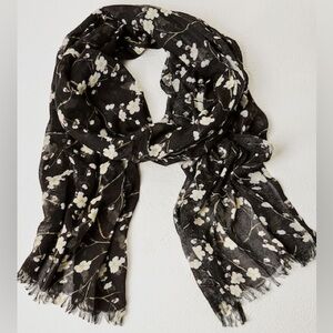 ONAM In-Bloom Scarf (in Night Botanical) new floral soft black white